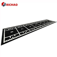 Césped Artificial de Alta Densidad para Entrenamiento, Material PP de 15 mm, Tapete para Gimnasio, Piso Deportivo Interior, Césped Artificial Negro