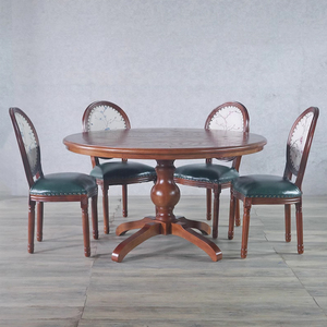 <strong>Stable</strong> Customized Furniture Villa Apartment Four Seater Modern Round Dining <strong>Table</strong> Set Solid Walnut Wood <strong>Table</strong> - Product Image 1