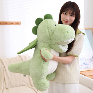 7547 Adorable Chubby peluche sonrisa Dragón Verde juguetes abrazable Animal muñecas dibujos animados Plushie regalos de cumpleaños para niños Plushie Dragon - Product Image 3