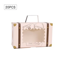 Boîte à valise en carton rigide faite à la main, épaisseur 2 mm, fermeture magnétique, poignée, emballage alimentaire pour chocolat, fenêtre transparente