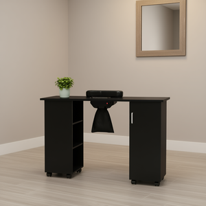 Mesa de Manicura con 8 Ruedas, Colector de Polvo Eléctrico, Estación de Trabajo para Uñas con Reposamuñecas, Diseño Moderno - Product Image 2