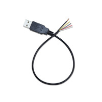 Câble de charge micro USB en cuivre pur, femelle vers fil à 2 conducteurs avec gaine en PVC, extrémité ouverte pour téléphone portable et ordinateur