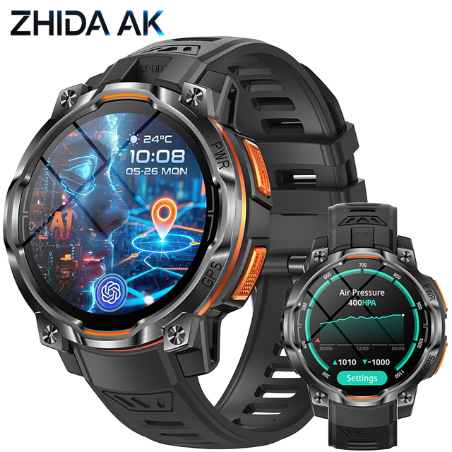 GPS Smartwatch Supports AI Voice Assistant GPT BT 1200mah Call Altimeter Compass WhatsApp Reply New KC108 Sports Data Tracking