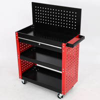 Meeter OEM – Chariot à outils d'atelier en fer avec 3 tiroirs, poignée, roues et panneau arrière – Garantie 1 an