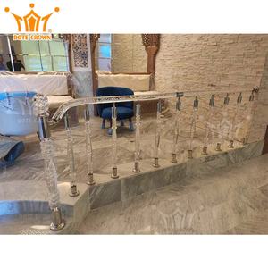 Designs d'escaliers de luxe, piliers transparents en plastique, balustrade en cristal, main courante en acrylique, garde-corps d'<span class=keywords><strong>escalier</strong></span> - Product Image 4