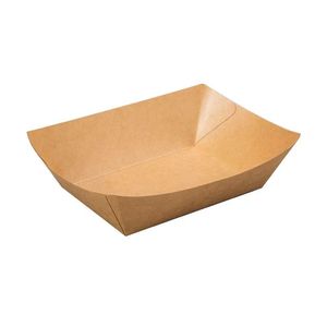 JN Kraft Paper Boat Tray Recyclable Custom Logo Boat <b>Bowl</b> for Take Away French Fried Food Packing - Product Image 3