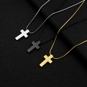 New Fashion <b>Titanium</b> Steel Cross Pendant Necklace Simple Niche Design Gold Silver Plated Unisex's Necklaces Wholesale Jewelry - Product Image 2
