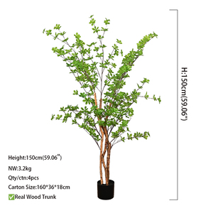 Planta artificial colgante de madera maciza desmontable con campanas, gran decoración de planta de suelo para interiores, árbol artificial para escaparate - Product Image 2