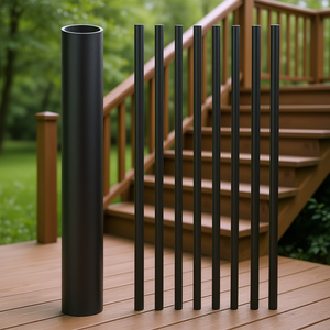 Balaustres de aluminio para escaleras de 26 pulgadas, color negro mate, diseño minimalista para barandillas de terraza. - Product Image 2