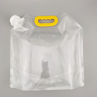Pochette transparente à bec verseur avec poignée en plastique, réutilisable pour le stockage de liquides, eau et sauces