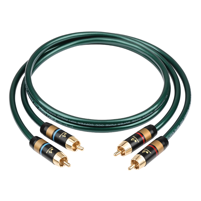 OCC HIFI RCA to RCA Signal Cable Male to Male RCA Pure Copper Audio Plug for Speakers Microphones Monitors Audio Home Theater