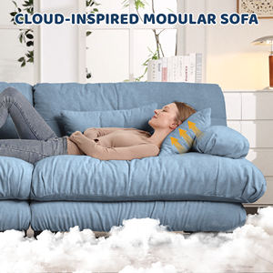 Cloud Couch Schlafsofa für Wohnzimmer Chenille 2-Sitzer-Sofa Mit 2 Lendenkissen und 2 Zierkissen - Product Image 4