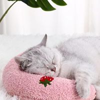 Demi beignet Pet cou oreiller mignon chat en peluche en forme de U chien apaisant oreiller chien oreiller