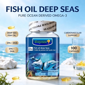 Capsules d'huile de poisson des grands fonds, compléments naturels d'Oméga 3 EPA DHA, soutien pur pour la santé cardiaque et cérébrale, huile d'Oméga 3 haute puissance en gélules molles - Product Image 1