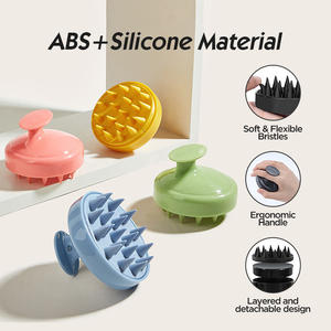 Muestra gratis OEM suave silicona cabeza cuero cabelludo masajeador champú depurador pelo lavado cuero cabelludo cepillo para caspa - Product Image 2