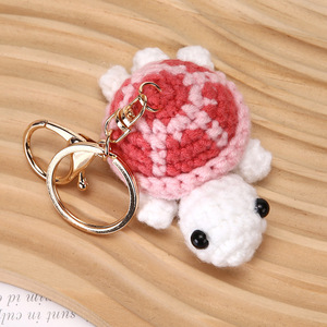 Plush Tortoise Charm Keychain Handmade Mini Cute Ocean Animal Pendant Bag Accessory