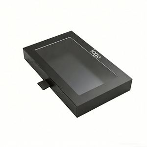 Custom High-End Black Rigid Drawer <b>Gift</b> <b>Box</b> With <b>Clear</b> Window Ideal for Phone Case & Premium Product Packaging - Product Image 2