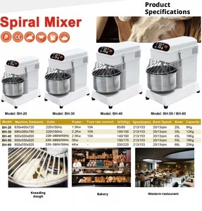 Amasadora eléctrica de espiral, tazón de acero inoxidable, panadería comercial, máquina para amasar masa de pizza - Product Image 5
