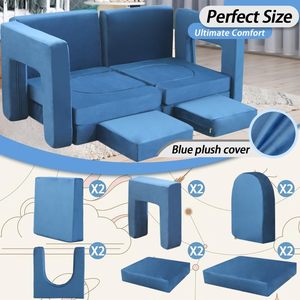 Juego de 12 Piezas de Muebles Infantiles para Sala de Estar, Sofá <span class=keywords><strong>Modular</strong></span> Seccional para Niños, Sofá de Juego para Niños - Product Image 5