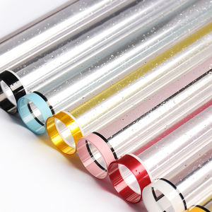 20 hojas de flores coreanas, ramo de flores impermeable, papel de regalo, bordes transparentes, papel sintético recubierto de PVC - Product Image 1