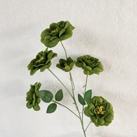 Fleur de pivoine artificielle bleue en soie, branche d'arrangement floral, pour cérémonie de mariage, décoration intérieure, accessoire de photographie