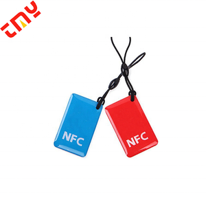 Venta al por mayor personalizado programable Digital <span class=keywords><strong>Social</strong></span> Media 213 216 Lost Found PVC epoxi redondo RFID epoxi inteligente NFC Tap Tag llavero - Product Image 5