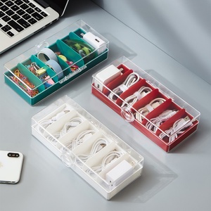 กล่องเก็บสายเคเบิลแบบใสสำหรับใช้ในบ้าน กล่องจัดระเบียบสาย USB โทรศัพท์มือถือ ที่เก็บกุญแจ รีโมทคอนโทรล และของจิปาถะ - Product Image 2