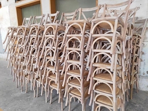Legno di <span class=keywords><strong>olmo</strong></span> impilabile evento di nozze noleggio festa banchetto pranzo legno X schienale sedia a croce - Product Image 6