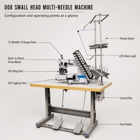 Machine à coudre industrielle multi-aiguilles 13 aiguilles, coupe-fil automatique, économie d'énergie, pour ceintures élastiques et rideaux
