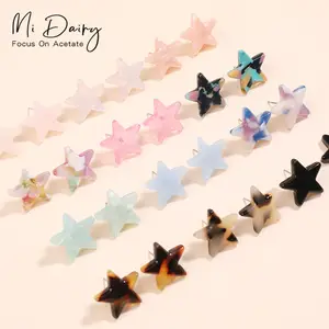 MiDairy acetate acrylic star stud Earrings star Non toxic steel needle earring fashion trendsetter lady Earrings