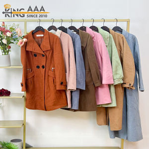 Cappotto Invernale da Donna in Lana Pettinata all'Ingrosso, Elegante e di Alta Qualità, Usato, Manica Lunga, Tinta Unita, Abbigliamento di Seconda Mano KINGAAA A58-2 - Product Image 2