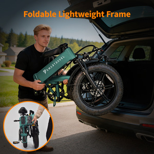 Vélo électrique pliable à pneus larges de 20 pouces, 7 vitesses, moteur sans balais, batterie au lithium 48V 15Ah, couple élevé, portable, pour adultes, tout-terrain, neige, plage - Product Image 3