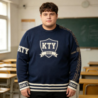 Pulls brodés personnalisés, vêtements streetwear OEM, vêtements de fraternité avec logo personnalisé sur un pull vintage à col rond