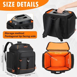 Outdoor Portable Bluetooth <b>Speaker</b> Bag 20L Black Polyester Travel Storage Backpack <b>Microphone</b> Carrying Case - Product Image 3
