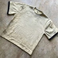T-shirt Boxy Homme Vintage Délavé à Manches Courtes 100% Coton avec Impression DTG Personnalisée Effet Vieilli et Motif Vieilli Respirant