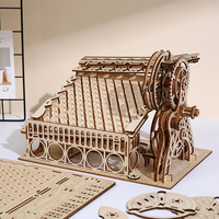 Rompecabezas 3D de madera al por mayor, modelo de pista de canicas, rompecabezas 3D de madera DIY para adultos, kit de ensamblaje de pista de bolas mecánica
