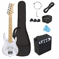 Travel Guitar Kit Size 3/4 Electric Guitar Maple Neck Body Glossy Finish Accessories Including 5 Watt Amplifier OEM