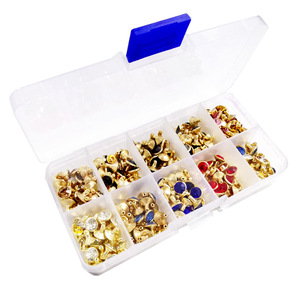 Tubo de Remache con Borde Dorado y Diamantes de Imitación de 8mm, Color Grado A, Accesorios DIY para Bolsos y Maletas - Product Image 5