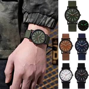 Montre-bracelet à quartz NYY pour homme avec bracelet en nylon, fonction sportive lumineuse, boîtier rond, tendance, pour le quotidien et le travail, pas chère - Product Image 1