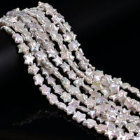 Vente en gros de perles d'eau douce naturelles blanches de 11-12 mm, en forme d'étoile à cinq branches, pour bijoux