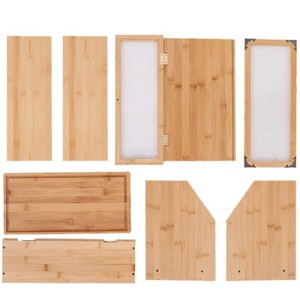 Boîte à pain en bambou Huiji à double porte, à deux niveaux, avec vitrine en verre pour la cuisine, pour usage domestique - Product Image 5