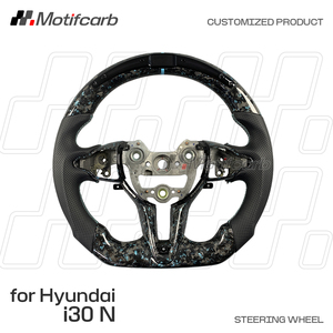 Volante Deportivo Personalizado con Pantalla LED Inteligente Azul de Fibra de Carbono Forjado para Hyundai Elantra N I30N I20N N-line Kona N 2018-2026 - Product Image 2