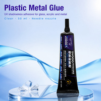 Adhésif UV sans ombre Zhanlida SVOOO 50ml, adhésif métallique en tube à aiguille, durcissement UV, adhésif non blanc pour verre, acrylique, plastique