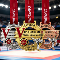 Medalla de Judo Profesional Personalizada, Aleación de Zinc Fundida a Presión, Relieve 3D Dorado, Medallón Conmemorativo para Torneos Internacionales