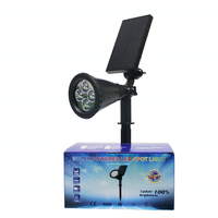 Projecteur solaire RGB à 18 LED pour jardin, éclairage paysager extérieur avec tête réglable et piquet de fixation au sol