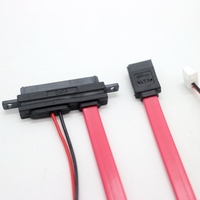 Cable Sata de 15 pines + 7 pines de doble oreja a HSG SATA7PIN Disco Duro SSD de alta velocidad/Cable de señal de alimentación/cable