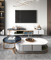 DW1057 Quanu nouveau design ensemble de meubles de salon Offre Spéciale meuble de télévision et table basse avec lumière LED