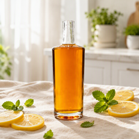 Botol Kaca Bulat Grosir 700mL 750mL untuk Wiski Gin Vodka Wine Rum dengan Sumbat, Dapat Disesuaikan