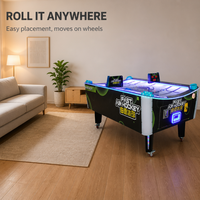 Table de hockey sur air incurvée avec éclairage LED, tableau de scores numérique, distributeur de cadeaux, machine d'arcade à monnayeur