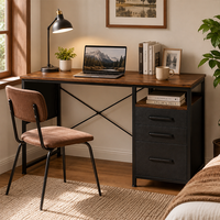 Table de bureau contemporaine avec tiroirs de rangement, bureau informatique multifonctionnel pour espace de travail à domicile